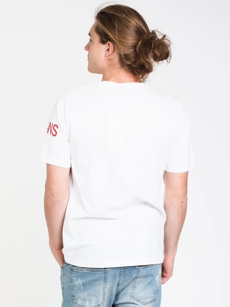 MENS INSTIT LOGO SHORT SLEEVE T-SHIRT- WHITE - CLEARANCE