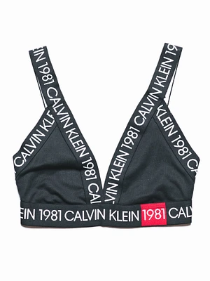 WOMENS 1981 BOLD TRI BRALETTE - BLACK CLEARANCE