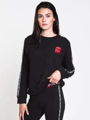 WOMENS 1981 BOLD TAPED CREW - BLACK CLEARANCE
