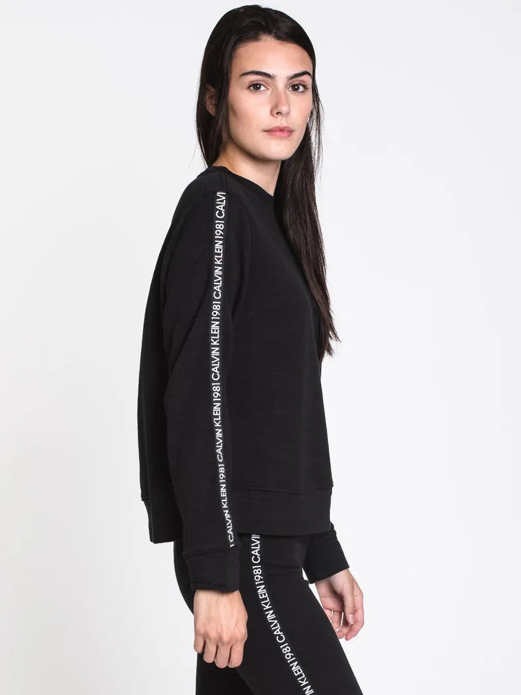 WOMENS 1981 BOLD TAPED CREW - BLACK CLEARANCE