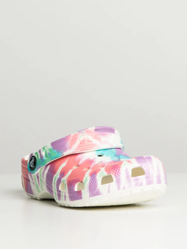 CROCS KIDS CLASSIC TIE DYE GRAPHIC CLOG - CLEARANCE