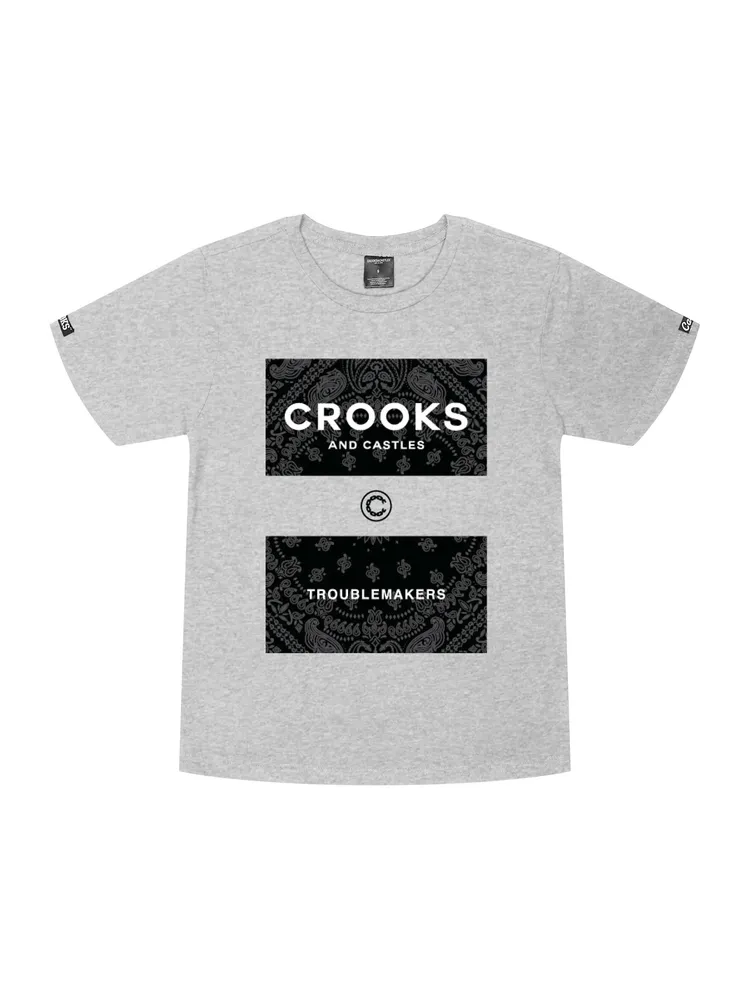 CROOKS & CASTLES YOUTH BOYS KLEPTO PAISLEY KIDS T-SHIRT