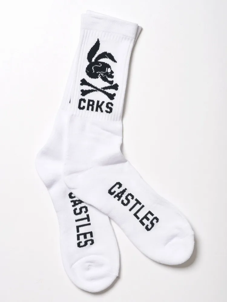 SKULL BUNNY SOCKS - WHITE - CLEARANCE