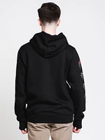 MENS ROSES BLOCK PULLOVER HOODIE - BLACK CLEARANCE