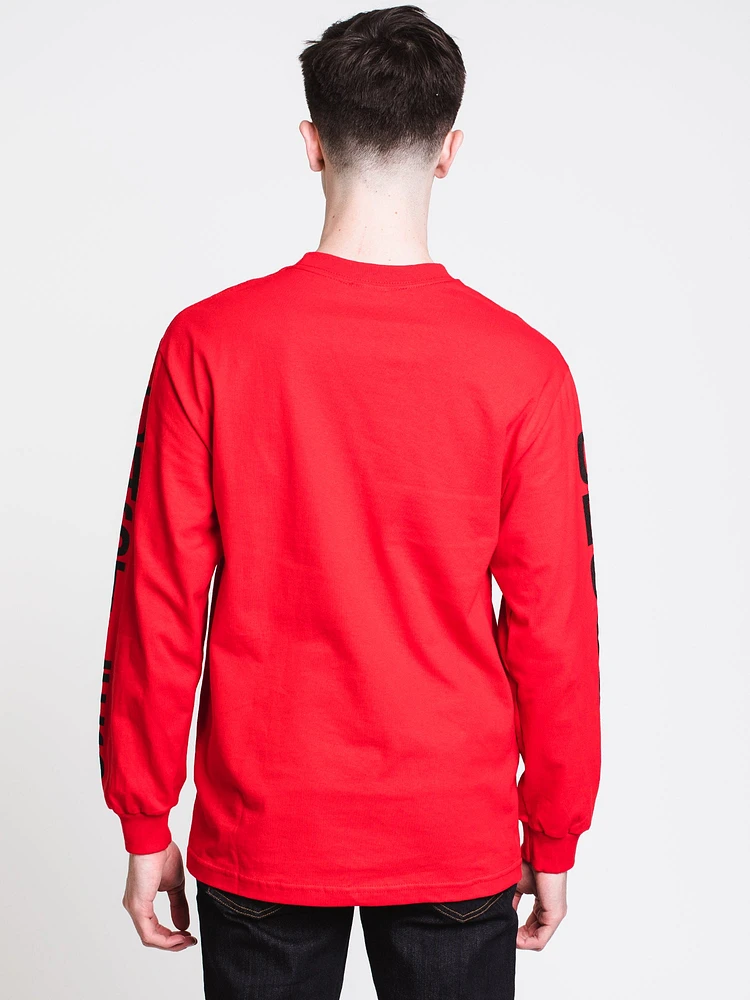 MENS C-LINK LONG SLEEVE T-SHIRT - RED CLEARANCE