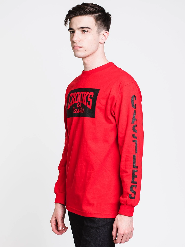 MENS C-LINK LONG SLEEVE T-SHIRT - RED CLEARANCE