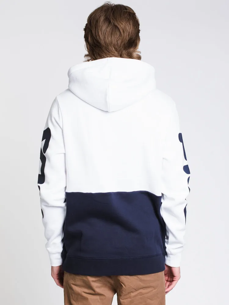 MENS MARZIO PULL OVER HOODIE- NAVY/WHITE - CLEARANCE