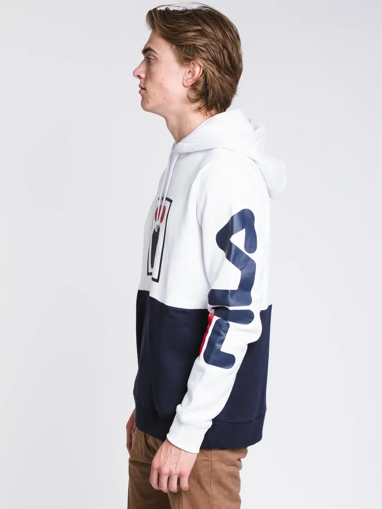 MENS MARZIO PULL OVER HOODIE- NAVY/WHITE - CLEARANCE