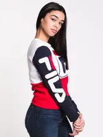 WOMENS STACY SWEATSHIRT - WHITE/NAVY CLEARANCE