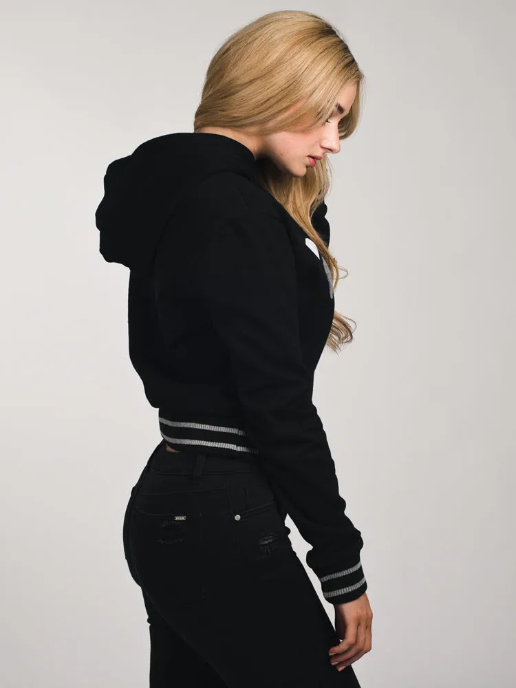 WOMENS ROSEMARY HOODIE - BLACK/GREY CLEARANCE