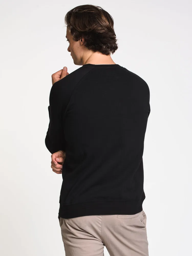 MENS LEGACY CREW FLEECE - BLACK CLEARANCE