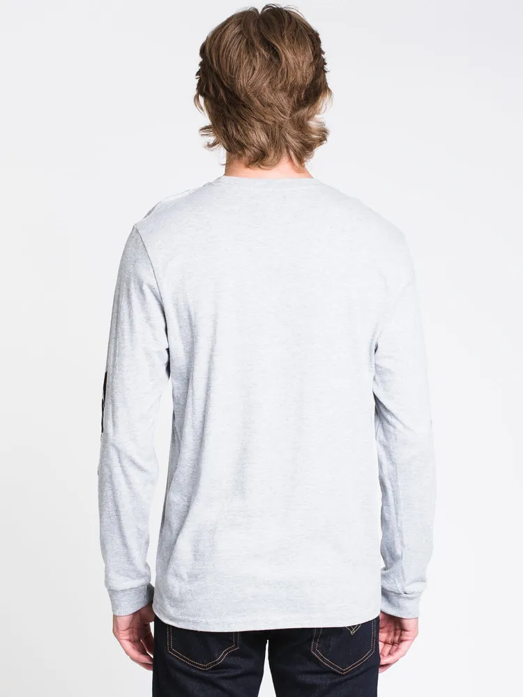 MENS FINISHER LONG SLEEVET-SHIRT- HTHR GREY - CLEARANCE