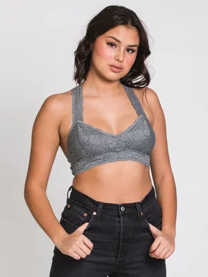 FREE PEOPLE GALLOON LACE RACERBACK - GRAPHITE CLEARANCE