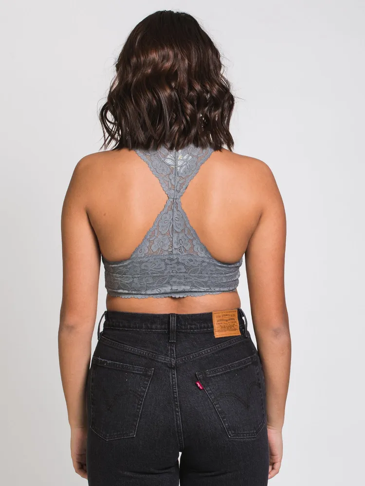 Boathouse FREE PEOPLE GALLOON LACE RACERBACK - GRAPHITE CLEARANCE