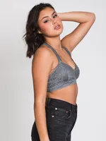 FREE PEOPLE GALLOON LACE RACERBACK - GRAPHITE CLEARANCE