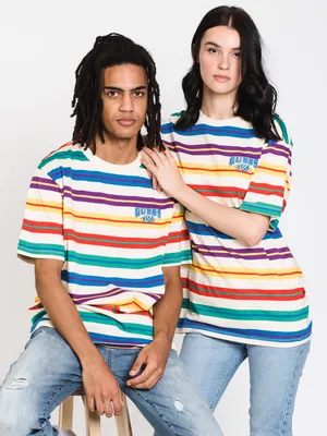 GUESS UNISEX HORIZONTAL STRIANGLE LOGOPE SHORT SLEEVE TEE - CLEARANCE