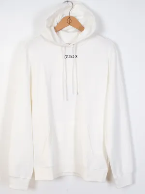 MENS ESSENTIAL PULLOVER HOODIE - OFF WHITE CLEARANCE