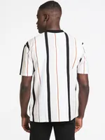 GUESS GO JAKE STRIPE LOGO T-SHIRT - CLEARANCE