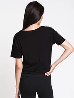 WOMENS ACTIVE CROP CREW SHORT SLEEVE TEE - BLK CLEARANCE