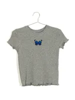 HARLOW WAFFLE EMBROIDERED TEE - CLEARANCE