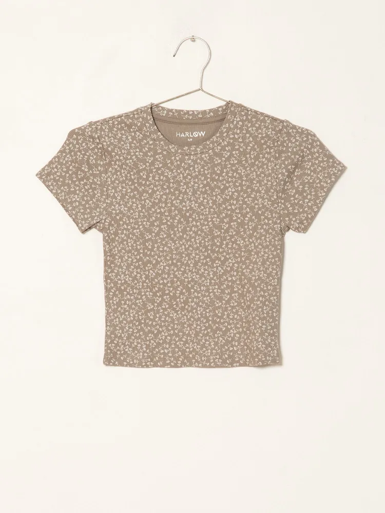 HARLOW RIBBED DITSY BABY TEE - CLEARANCE