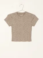 HARLOW RIBBED DITSY BABY TEE - CLEARANCE