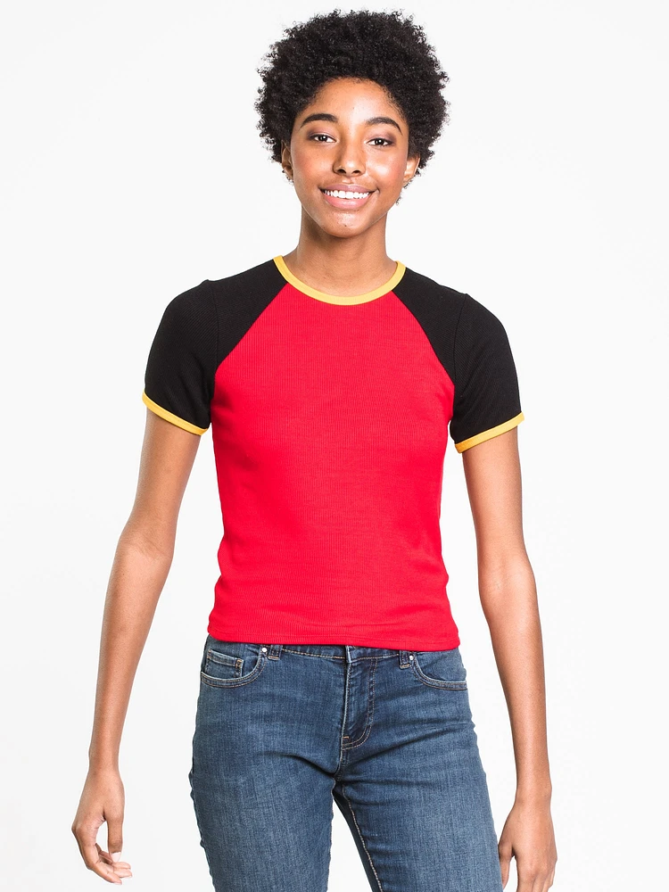 WOMENS SONIA RIBBED TEE - CLEARANCE