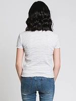 HARLOW VARIEGATED RIB STRIPED TEE - CLEARANCE