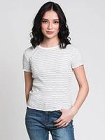 HARLOW VARIEGATED RIB STRIPED TEE - CLEARANCE