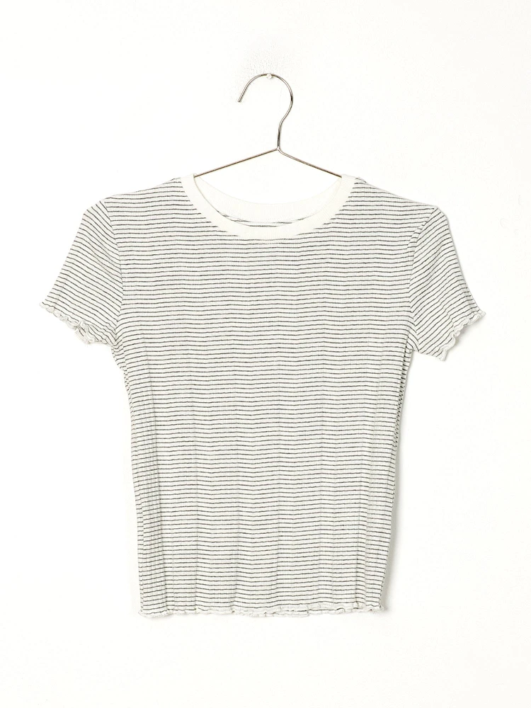 HARLOW VARIEGATED RIB STRIPED TEE - CLEARANCE