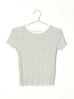 HARLOW VARIEGATED RIB STRIPED TEE - CLEARANCE