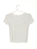 HARLOW VARIEGATED RIB STRIPED TEE - CLEARANCE