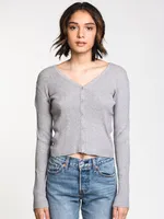 WOMENS BRIANNA CARDI - GREY MIX CLEARANCE