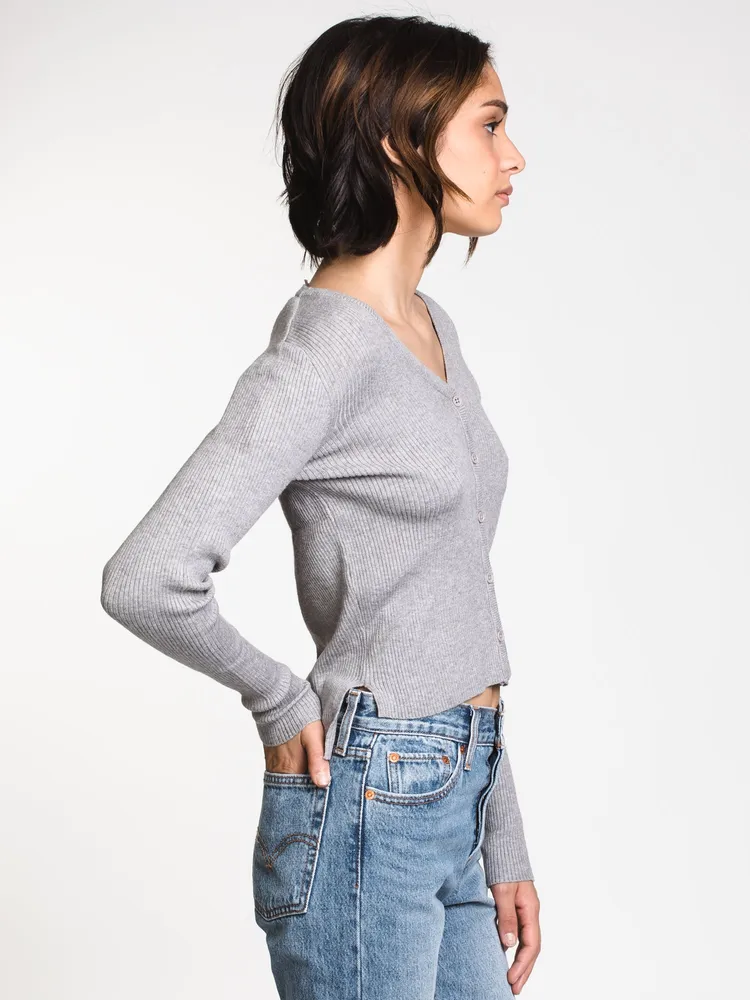 WOMENS BRIANNA CARDI - GREY MIX CLEARANCE