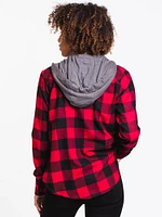 WOMENS KENZIE HOODED PLAID - CLEARANCE