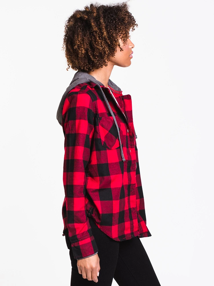 WOMENS KENZIE HOODED PLAID - CLEARANCE