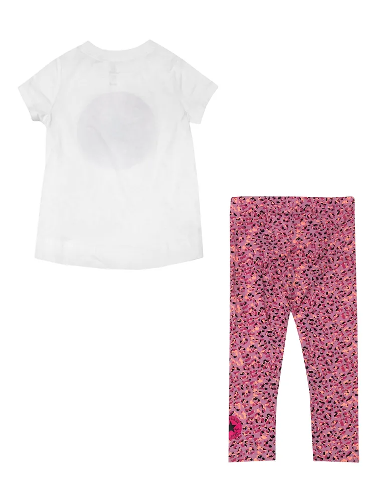 LITTLE GIRLS CONVERSE ALL OVER PRINT LEGGINGS & T-SHIRT SET - CLEARANC