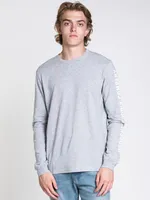 MENS SLEEVE PRINT LONG SLEEVET-SHIRT- GREY - CLEARANCE