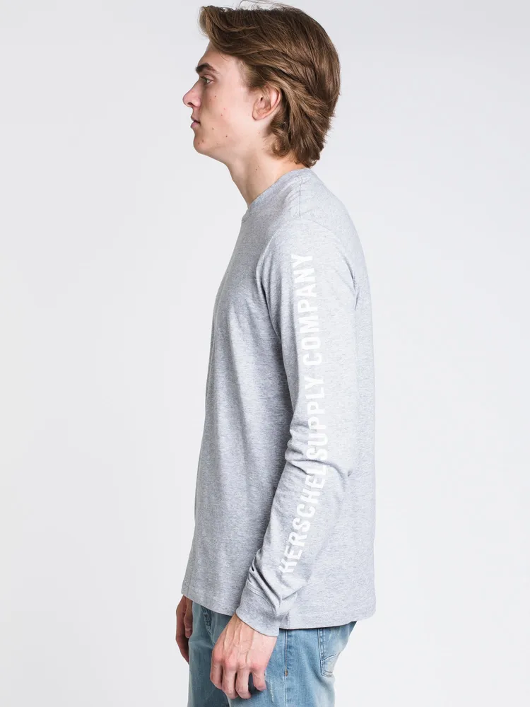 MENS SLEEVE PRINT LONG SLEEVET-SHIRT- GREY - CLEARANCE