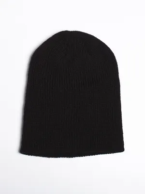 CLASSIC SOLID BEANIE BLACK - CLEARANCE