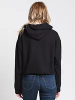 WOMENS GRAPHIC RAW CUT PULLOVER HOODIE - CLEARANCE