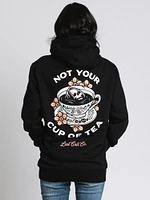 LAST CALL CUP OF TEA GRAPHIC PULLOVER HOODIE - CLEARANCE