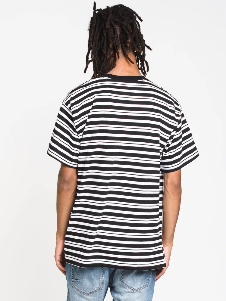 MENS SB ALL OVER PRINT STRIPE SHORT SLEEVE T-SHIRT - BLK/WHT CLEARAN