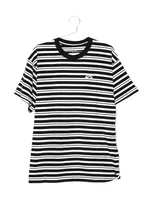 MENS SB ALL OVER PRINT STRIPE SHORT SLEEVE T-SHIRT - BLK/WHT CLEARAN