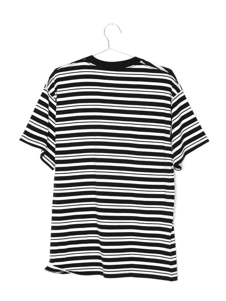 MENS SB ALL OVER PRINT STRIPE SHORT SLEEVE T-SHIRT - BLK/WHT CLEARAN