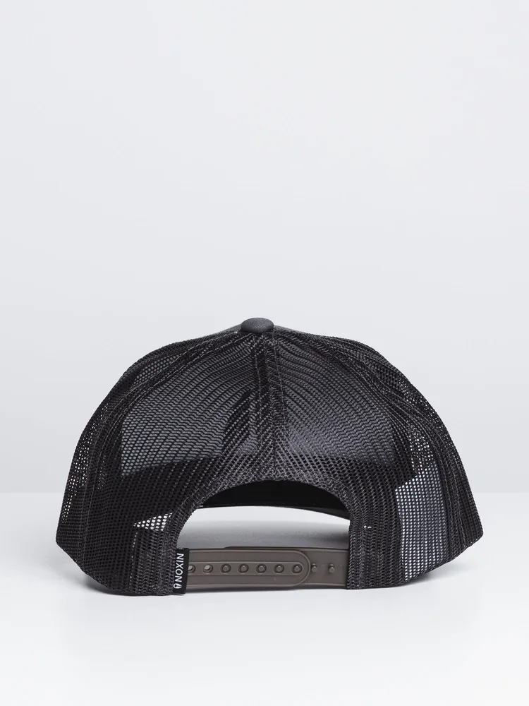 NIXON ICONED TRUCKER HAT - CHARCOAL - CLEARANCE