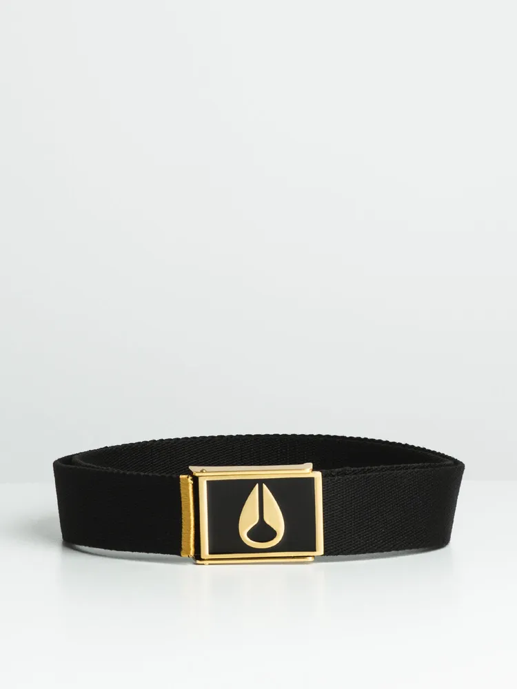 ENAMEL WINGS BELT - BLACK/GOLD - CLEARANCE