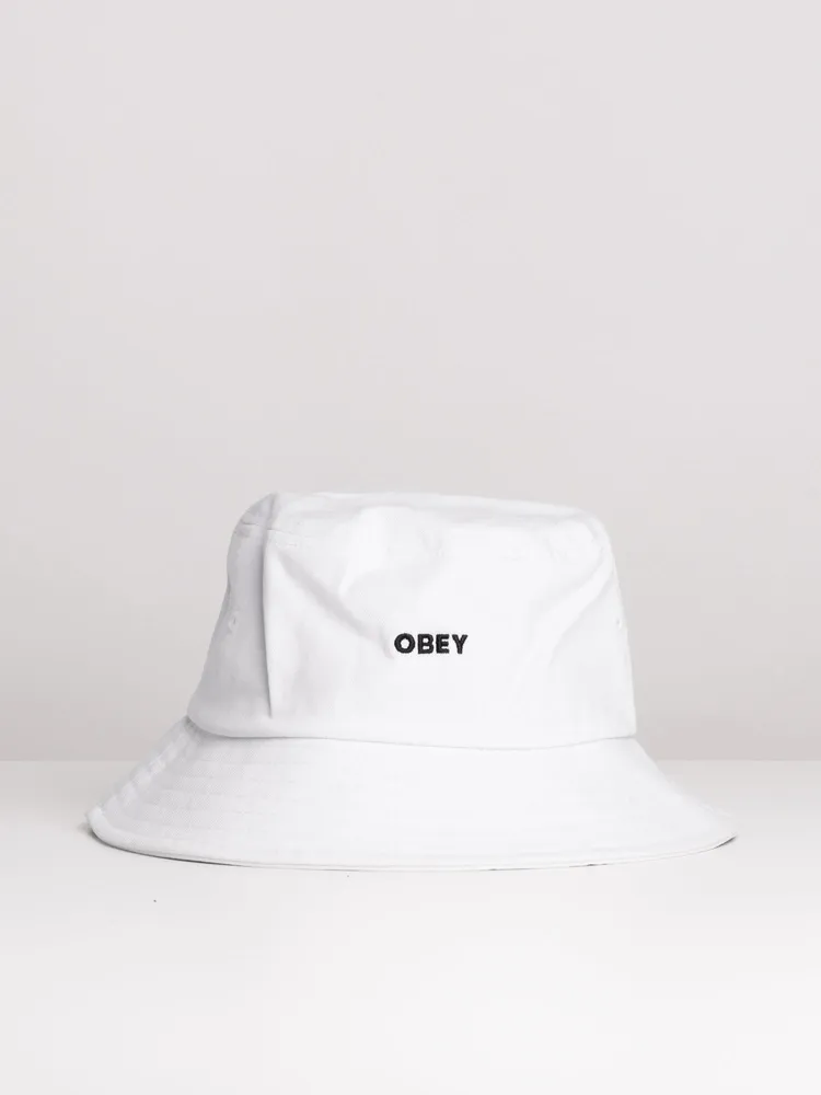 OBEY BOLD BUCKET HAT - WHITE - CLEARANCE