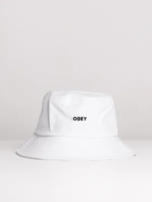 OBEY BOLD BUCKET HAT - WHITE - CLEARANCE