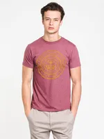 MENS PROPAGANDA SHORT SLEEVE T-SHIRT- BURGUNDY - CLEARANCE